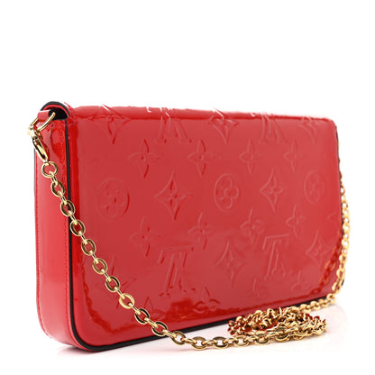 Louis Vuitton Vernis Felicie Pochette Chain Wallet Cherry 3 of 10