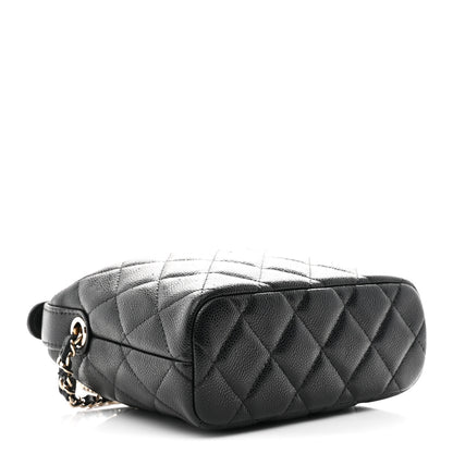 Chanel Caviar Quilted Hobo Clutch With Chain Black 4 of 12