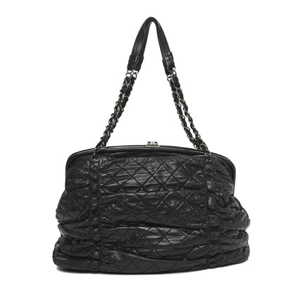 Chanel Lambskin Quilted Sharpei Frame Tote Black 1 of 10