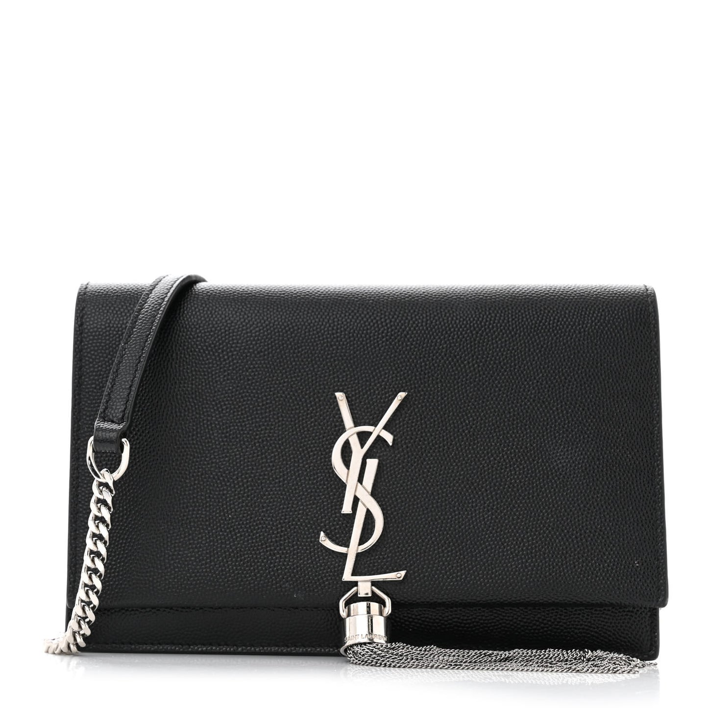 Grain De Poudre Classic Monogram Kate Tassel Chain Wallet Black