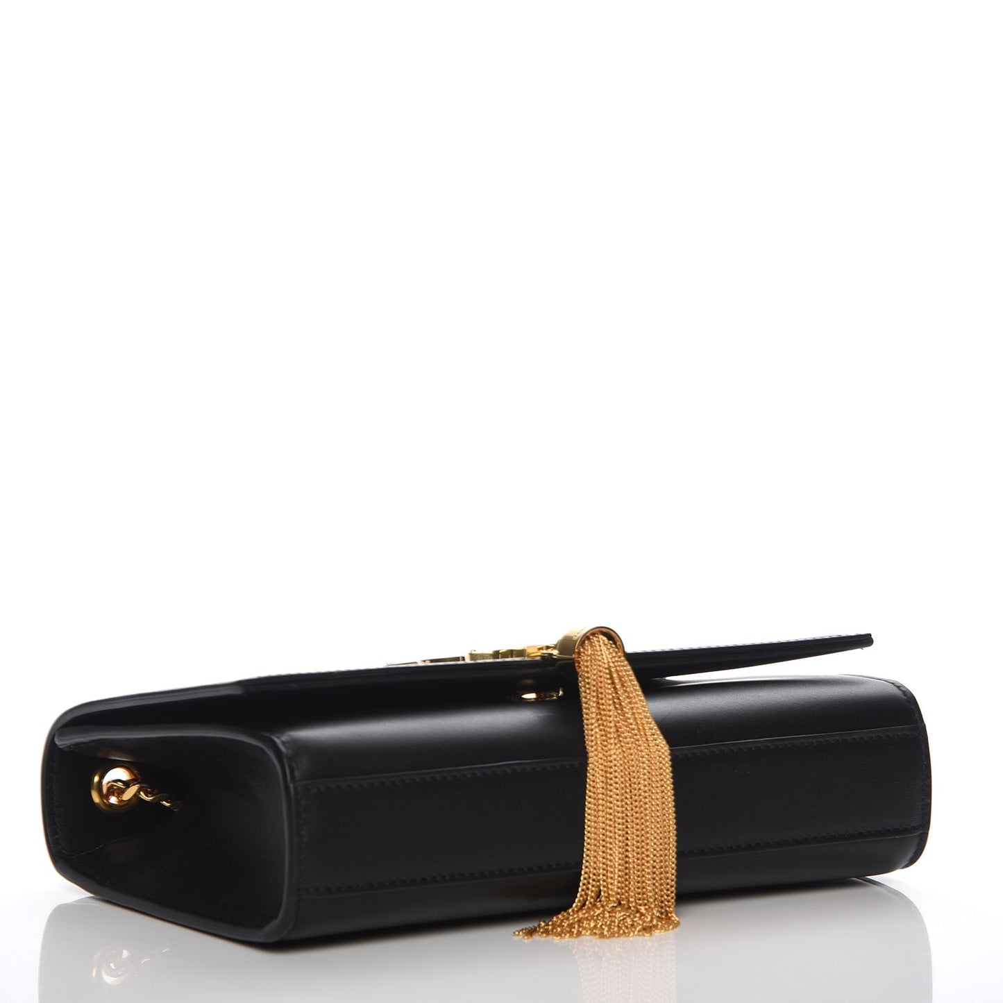 Calfskin Monogram Medium Kate Tassel Satchel Black