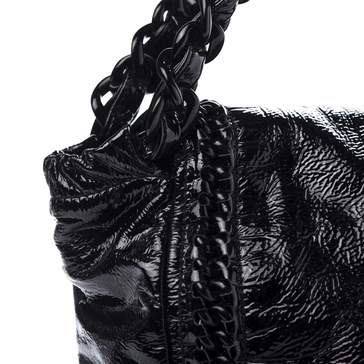 Chanel Crinkled Patent Modern Chain Flap Black 14 of 20