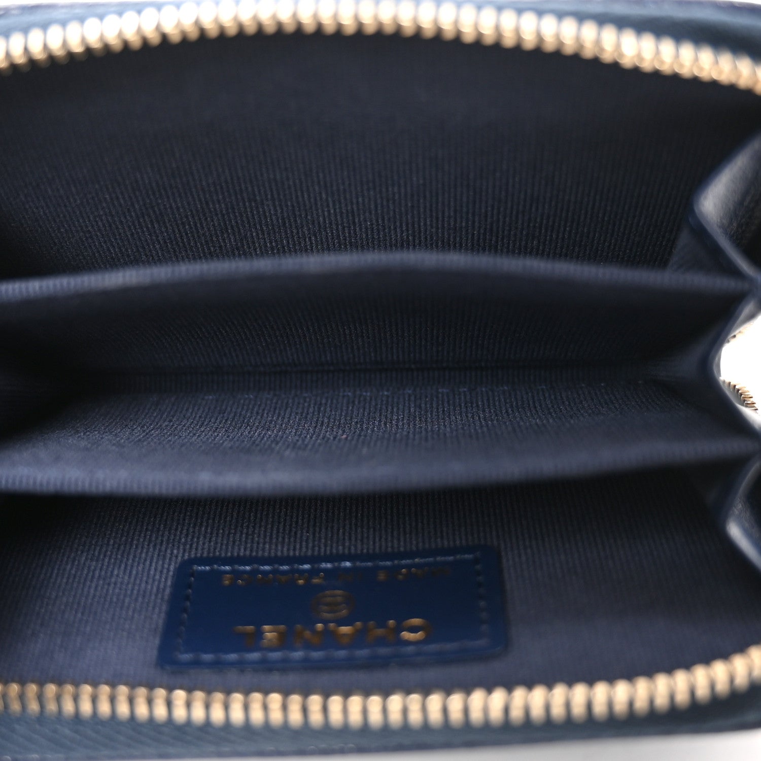 Chanel Caviar Quilted Zip Coin Purse Navy 5 of 8