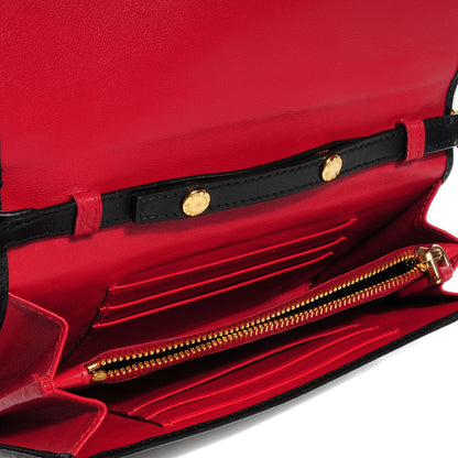 Prada Soft Calfskin Convertible Clutch Black Fuoco 5 of 8