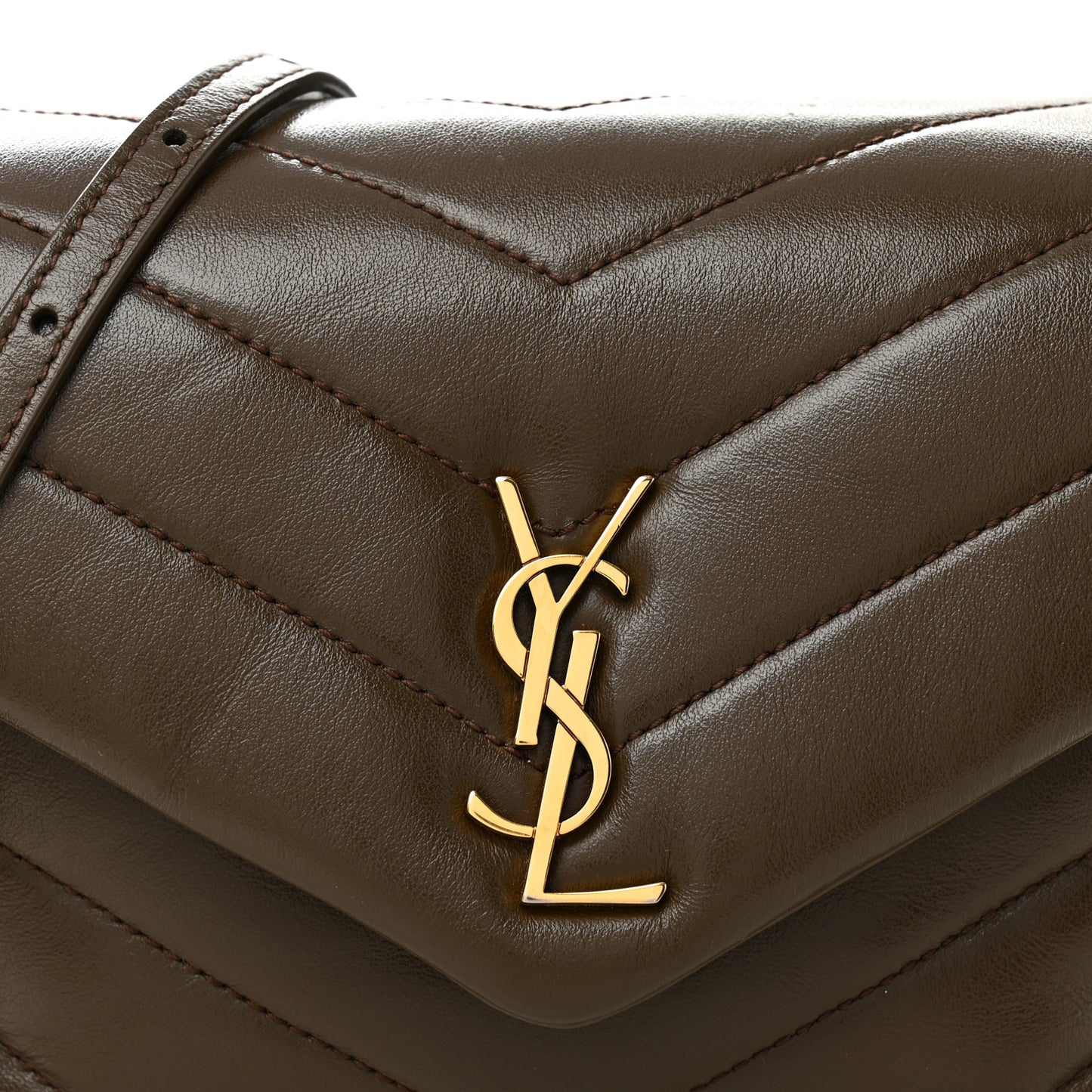 Calfskin Y Quilted Monogram Toy Loulou Crossbody Bag Soil Brown