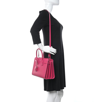 Saint Laurent Calfskin Nano Sac De Jour Lipstick Fuchsia 2 of 11