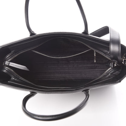 Prada Soft Calfskin Impunture Diagramme Tote Black 5 of 8