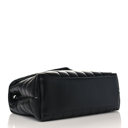 Saint Laurent Calfskin Y Quilted Monogram Monochrome Small Loulou Chain Satchel Black 4 of 9