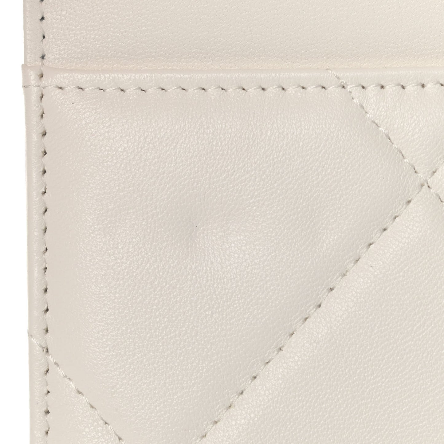 Goatskin Quilted Chanel 19 Wallet On Chain WOC White