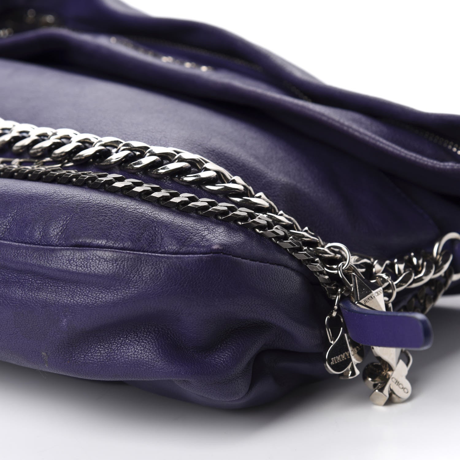 Jimmy Choo Lambskin Small Biker Hobo Purple 7 of 11