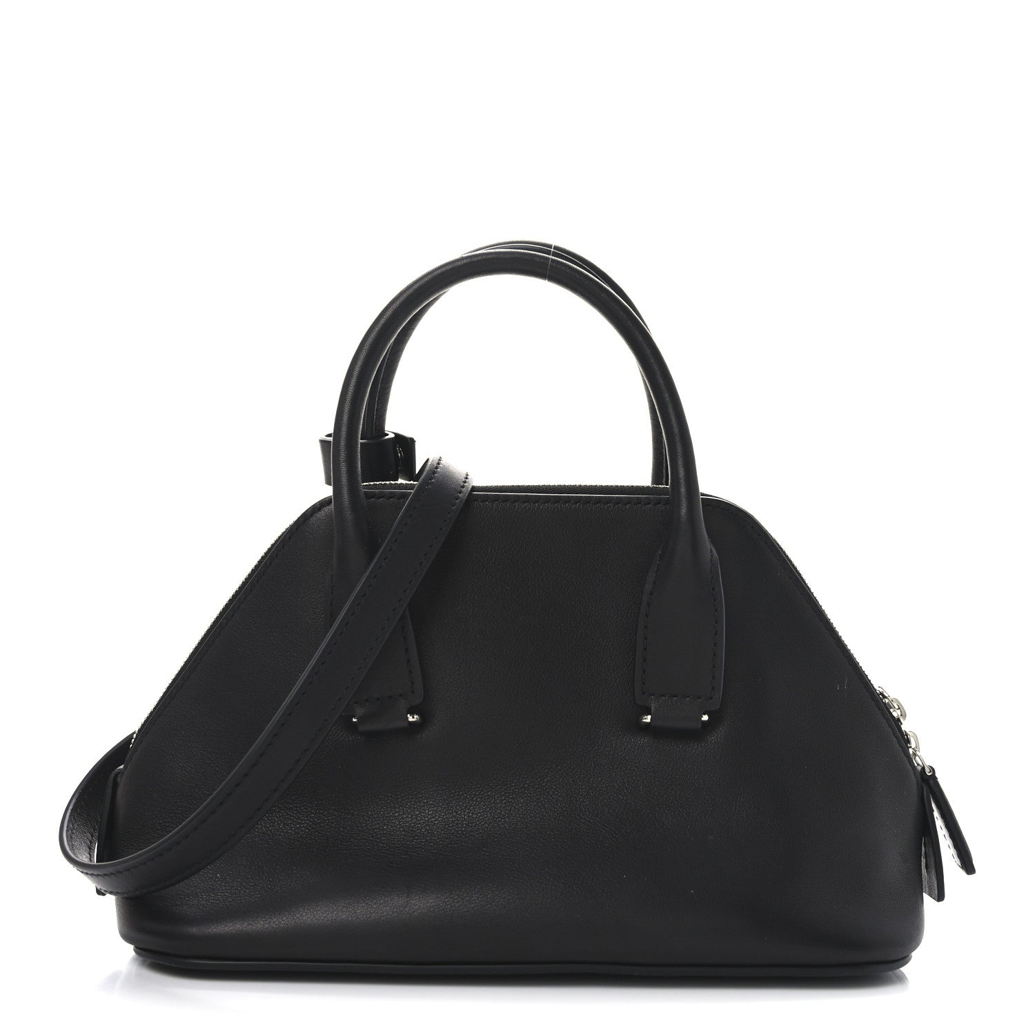 The Row Saddle Calfskin Mini Devon Bag Black 1 of 9