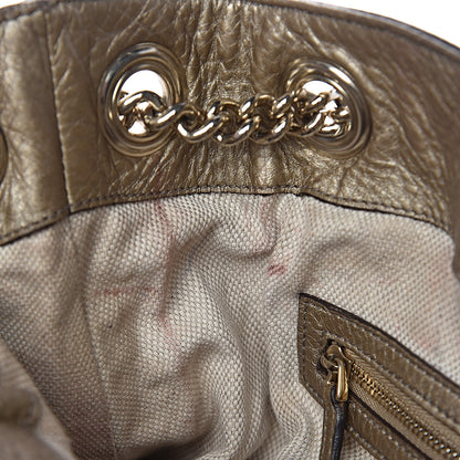 Gucci Metallic Pebbled Calfskin Medium Soho Chain Shoulder Bag Golden Beige 12 of 25