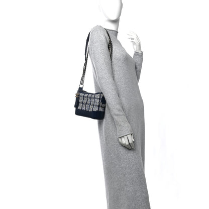 Chanel Tweed Calfskin Medium Gabrielle Hobo Blue Blue 3 of 11