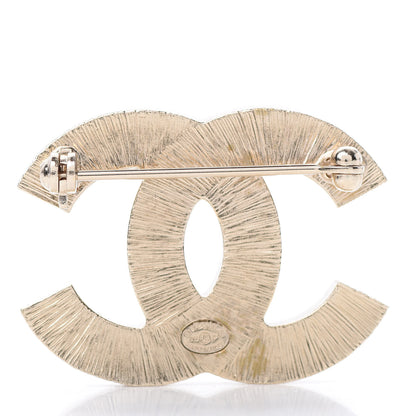 Chanel Metal Quilted CC Brooch Silver Gold 3 of 7