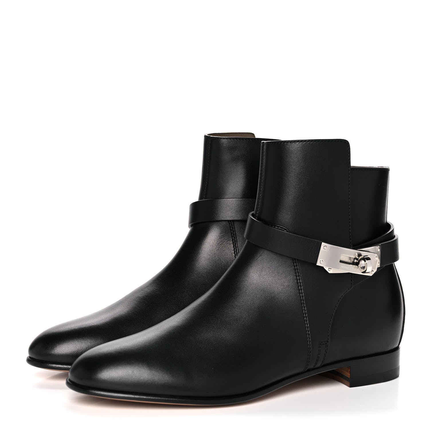 Hermes Calfskin Neo Low Boots 37 Black 3 of 10