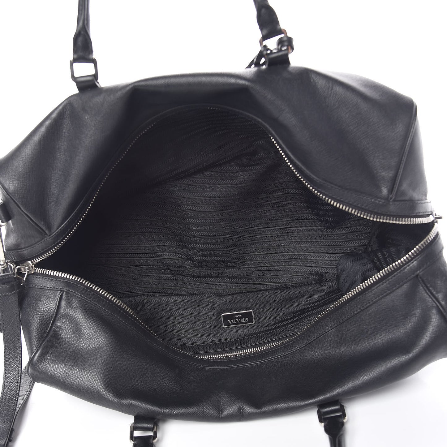 Saffiano Duffle Travel Bag Black