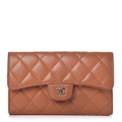 Chanel Caviar Quilted Large Flap Wallet Brown 1 of 10