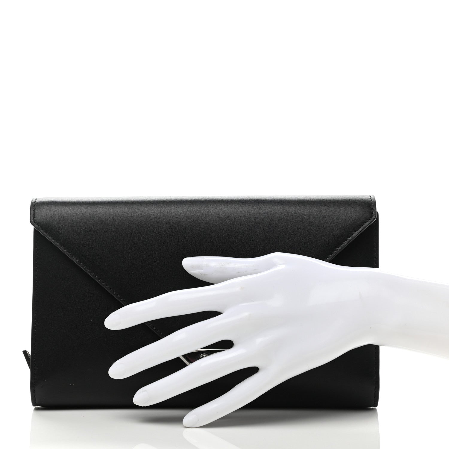 Alexander Wang Calfskin Prisma Skeletal Envelope Wallet Clutch Black 2 of 12