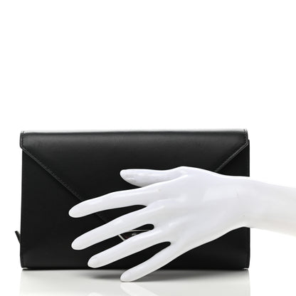 Alexander Wang Calfskin Prisma Skeletal Envelope Wallet Clutch Black 2 of 12