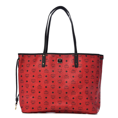 MCM Visetos Large Liz Reversible Shopper Red Black 1 of 23
