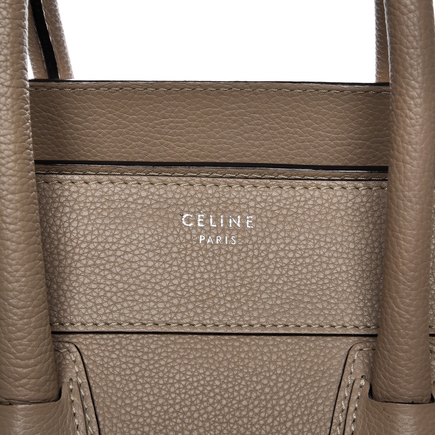 Celine Drummed Calfskin Mini Luggage Dune 8 of 9