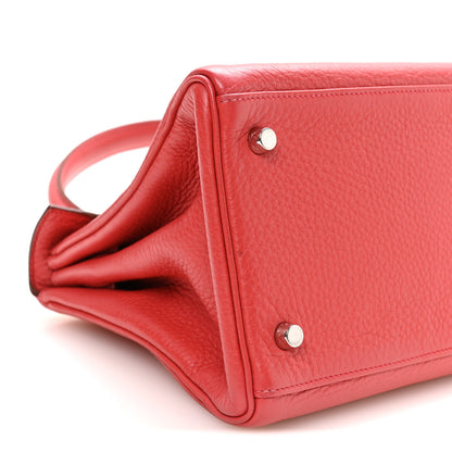 Hermes Taurillon Clemence Shoulder Kelly 42 Bougainvillea 9 of 10