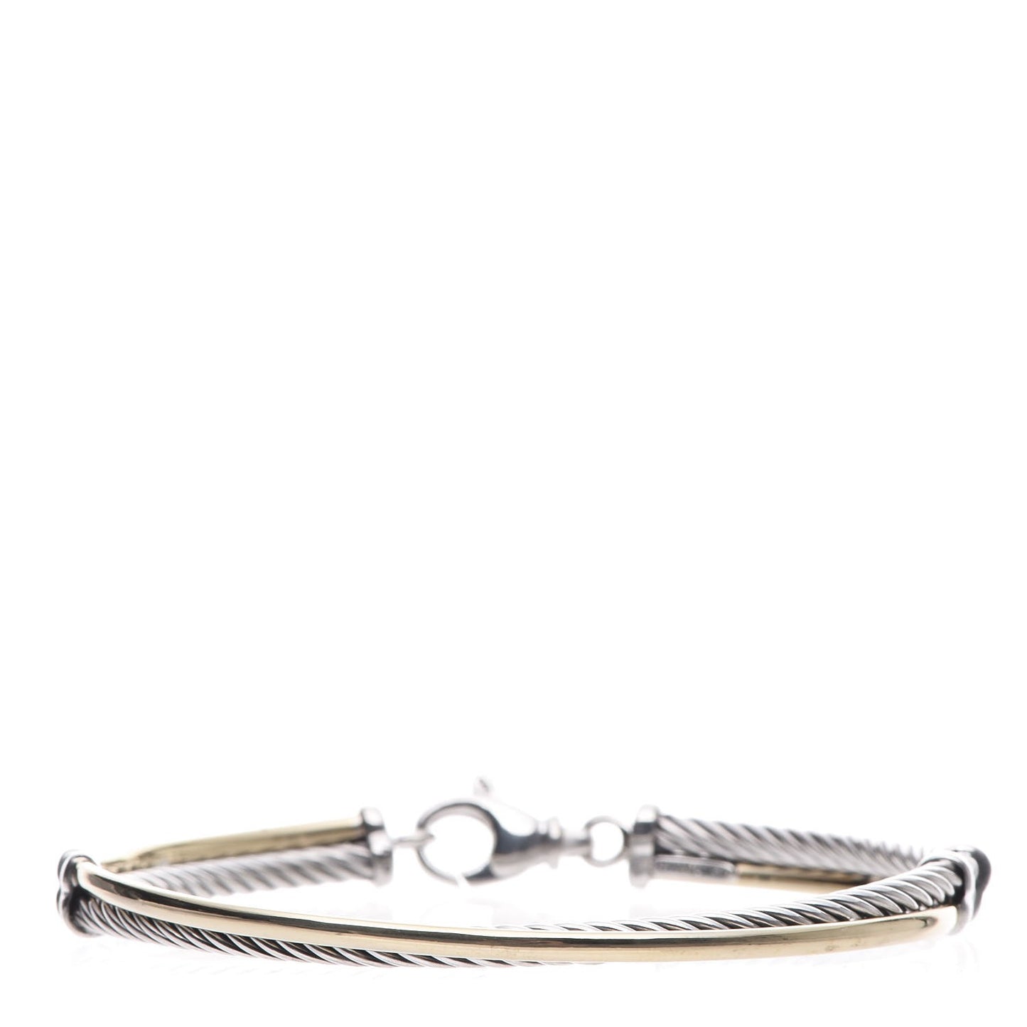 Sterling Silver 18K Yellow Gold 3mm Crossover Bracelet