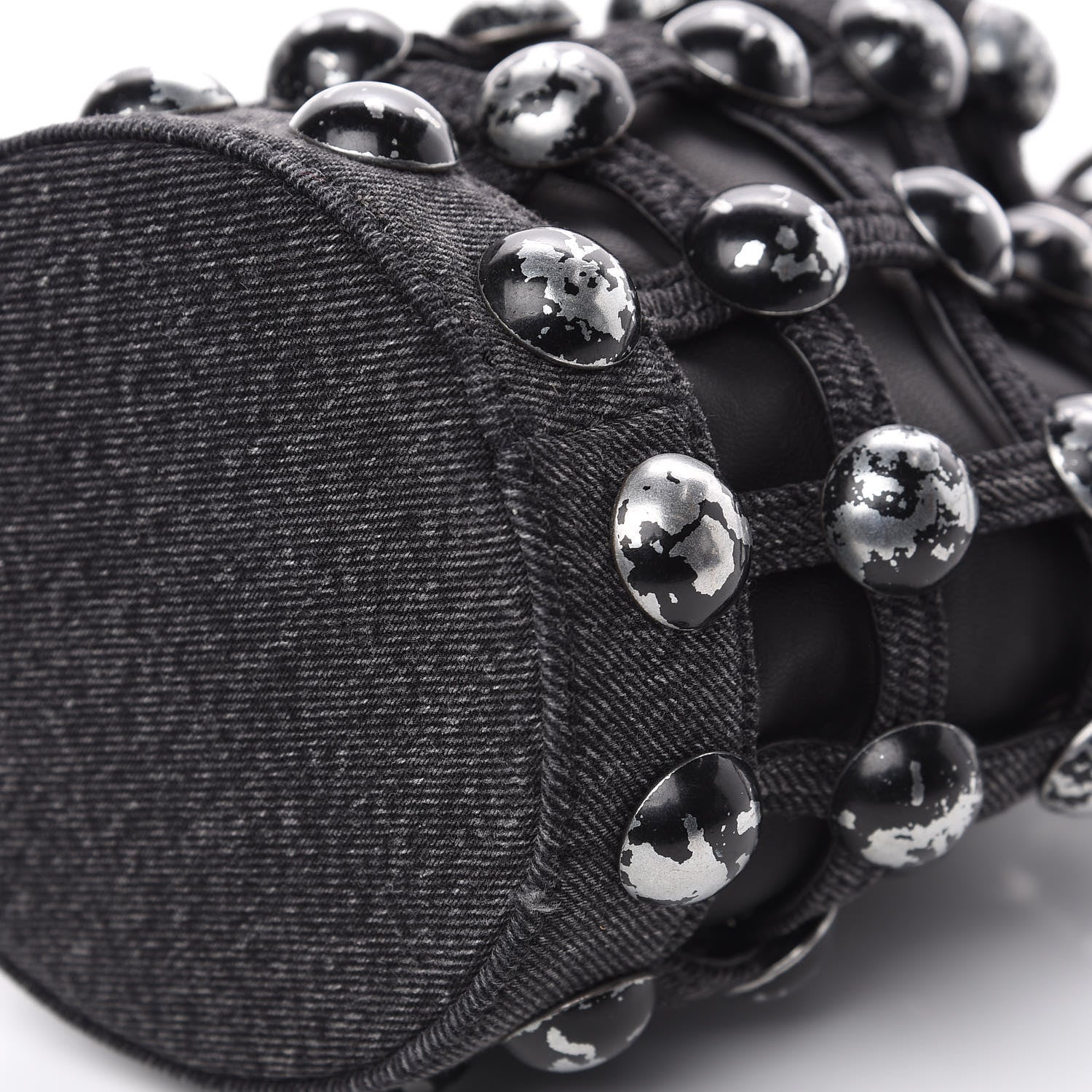 Alexander Wang Denim Embellished Mini Roxy Bucket Bag Grey Aged 11 of 11