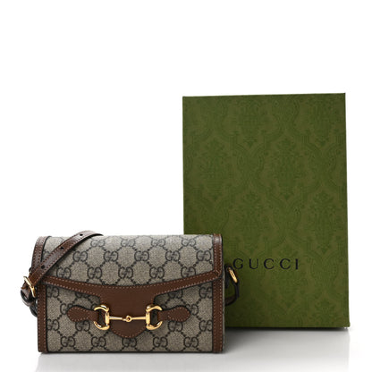Gucci GG Supreme Monogram Mini Horsebit 1955 Shoulder Bag Beige Brown Sugar 10 of 10