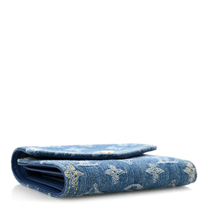 Louis Vuitton Denim Monogram Jacquard Victorine Wallet Blue 4 of 7