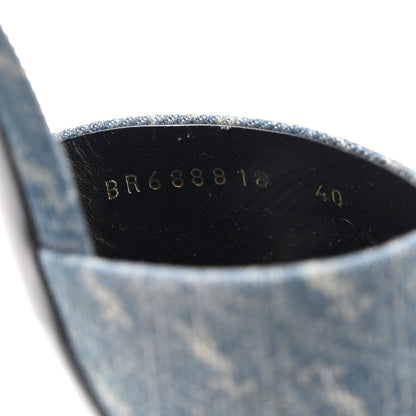 Saint Laurent Denim Monogram La 16 Mule Sandals 40 Blue Jeans 7 of 9