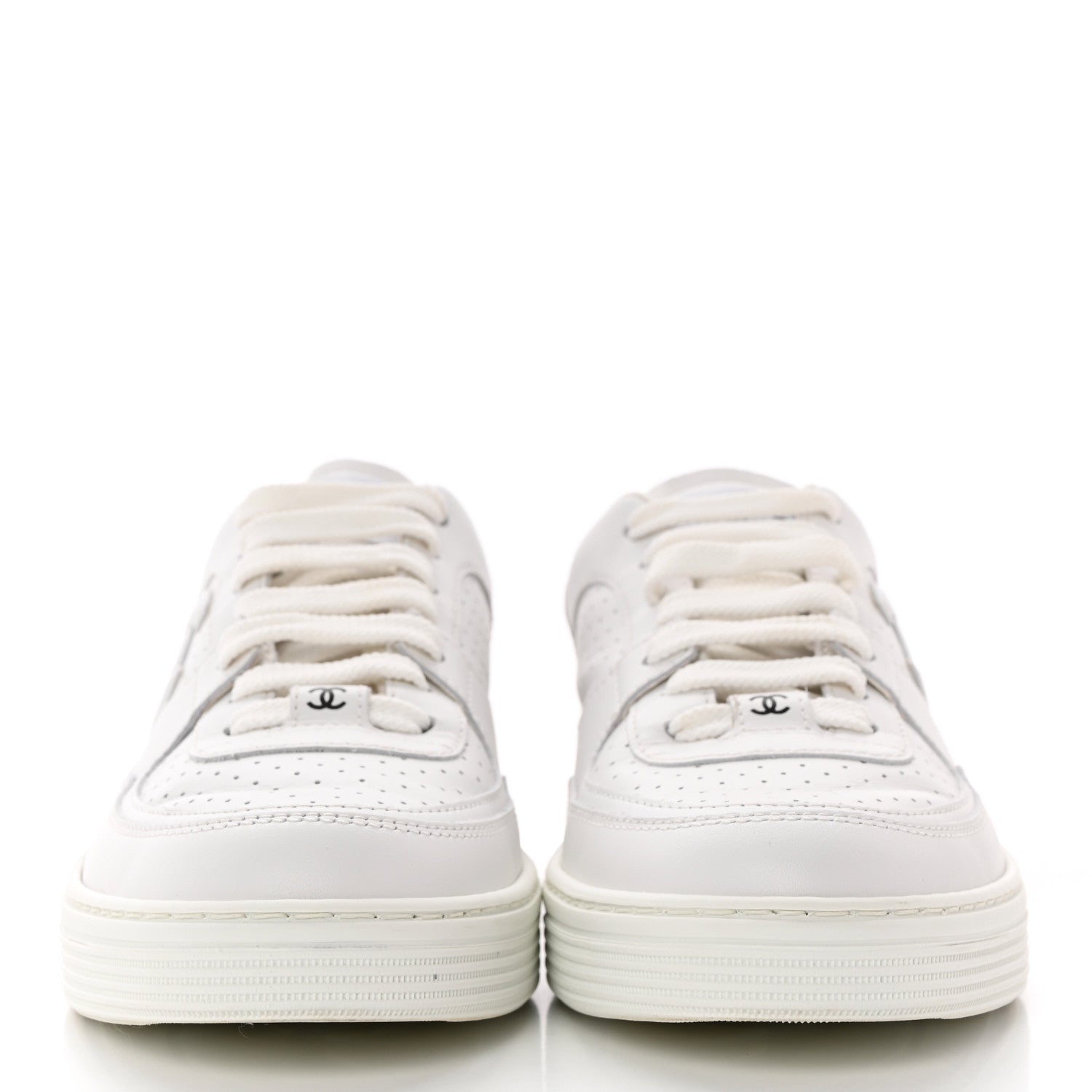 Chanel Calfskin CC Womens Sneakers 38.5 White 2 of 10