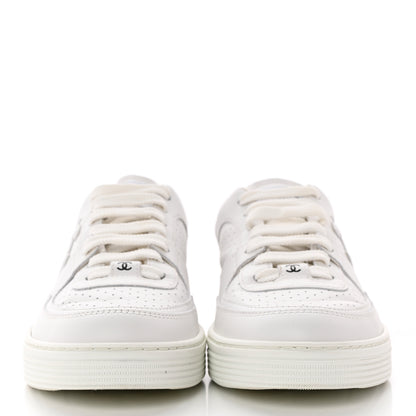 Chanel Calfskin CC Womens Sneakers 38.5 White 2 of 10
