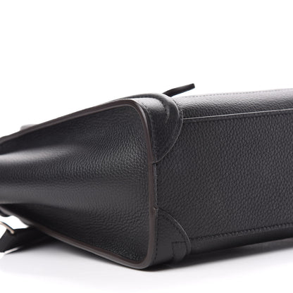Celine Drummed Calfskin Nano Luggage Black 6 of 9