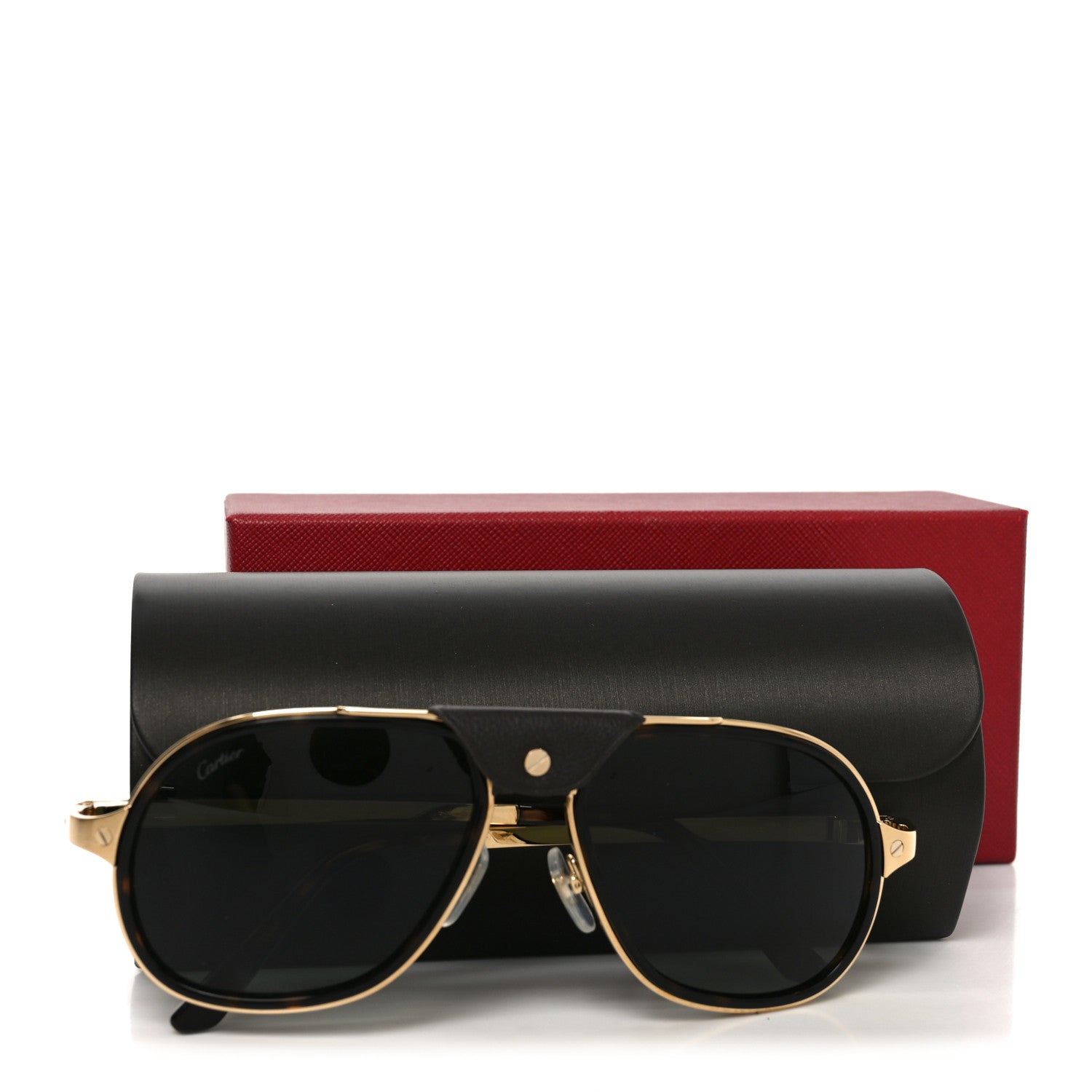 Cartier Santos de Cartier Sunglasses Havana Gold Grey 7 of 7