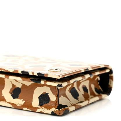 Gucci Patent Leopard Print Betty Chain Wallet Tobacco Black 10 of 14