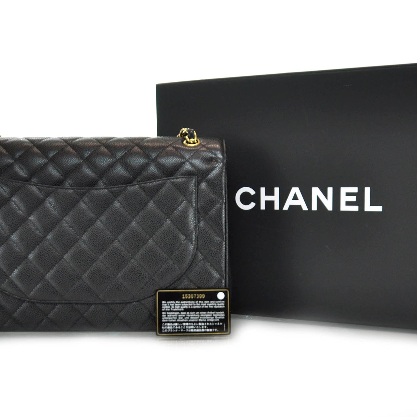 Caviar Quilted Maxi Double Flap Black