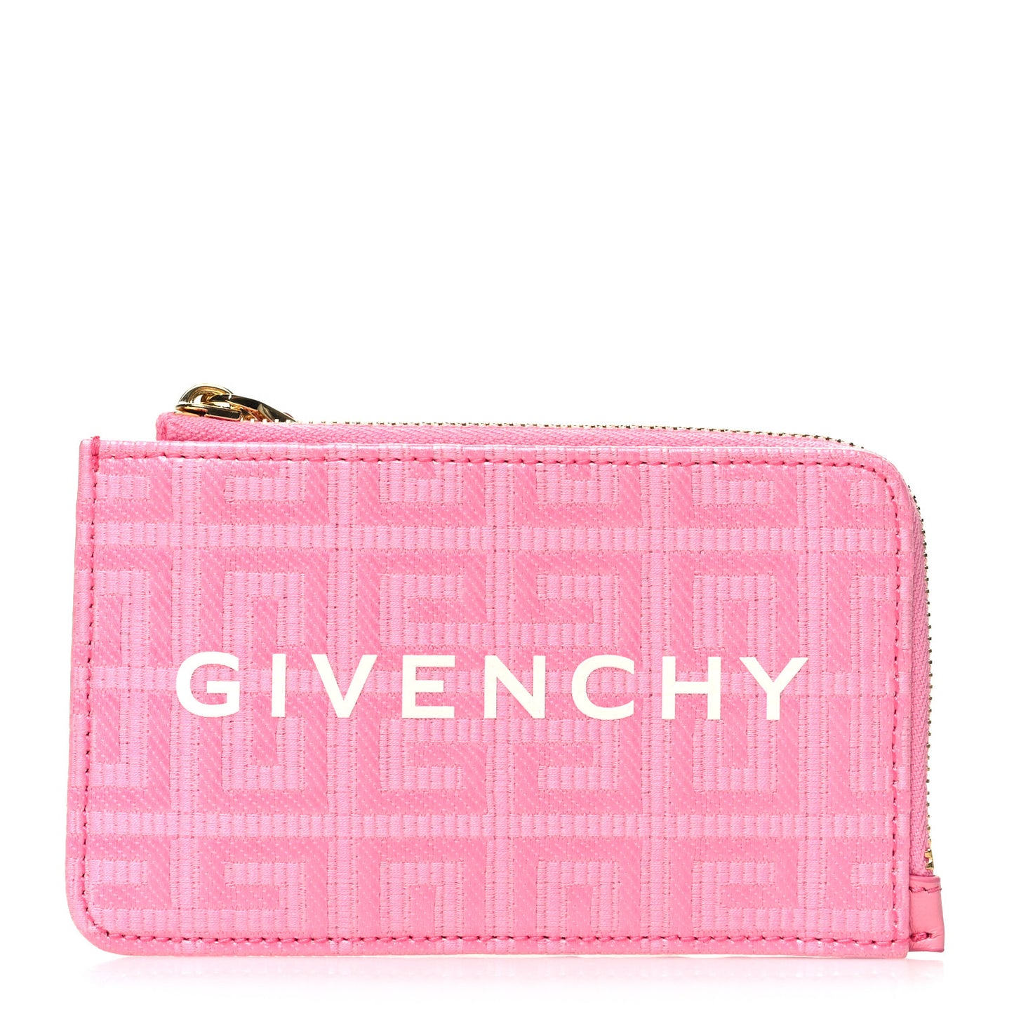 Coated Canvas Logo 4G Cut Zip Card Holder Pink