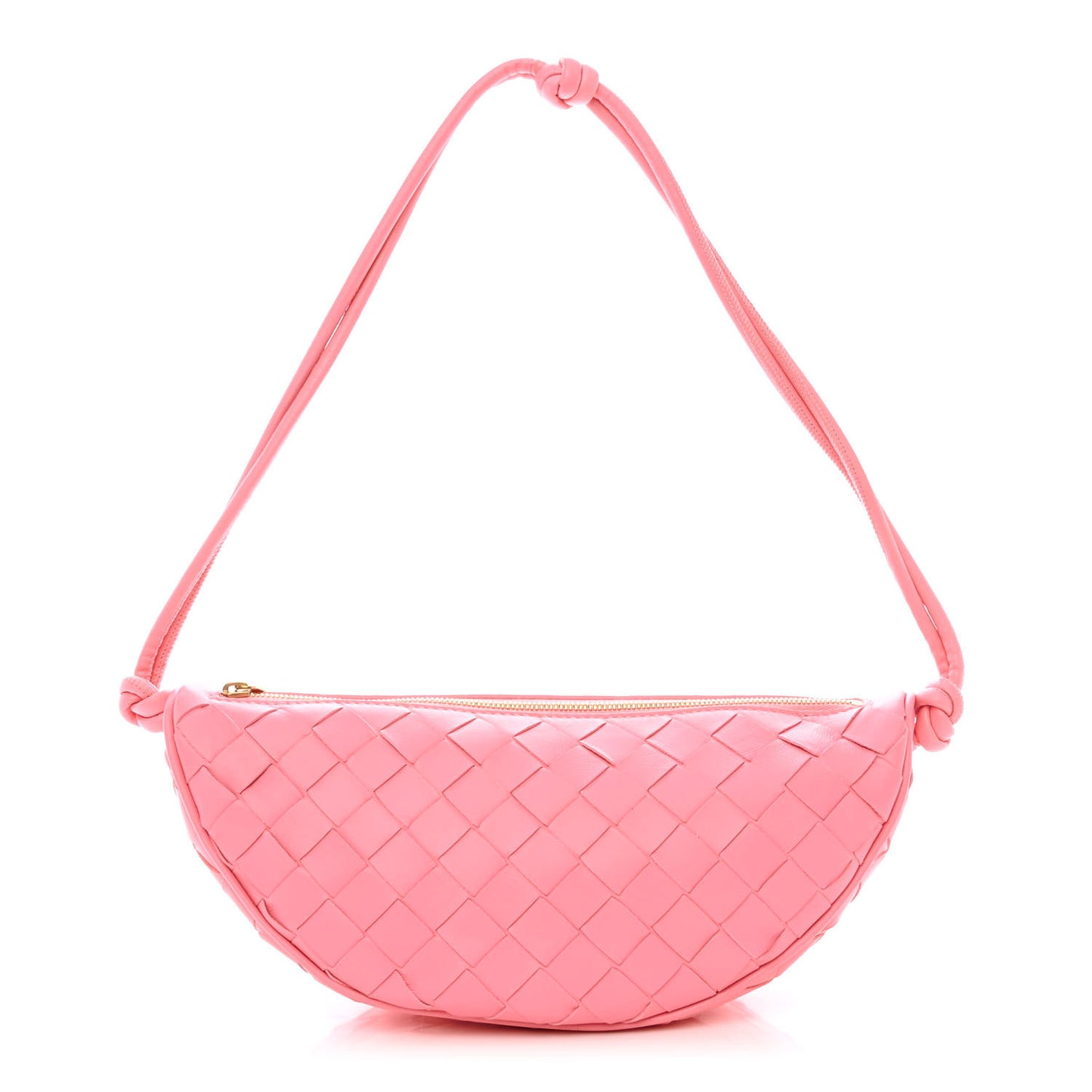 Nappa Intrecciato Half Moon Pouch On Strap Ribbon