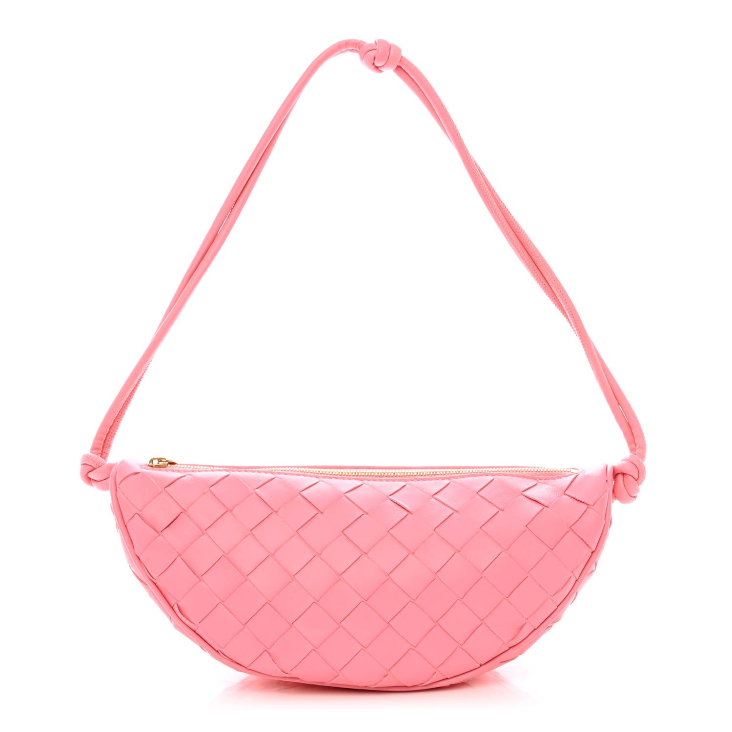 Bottega Veneta Nappa Intrecciato Half Moon Pouch On Strap Ribbon 1 of 9