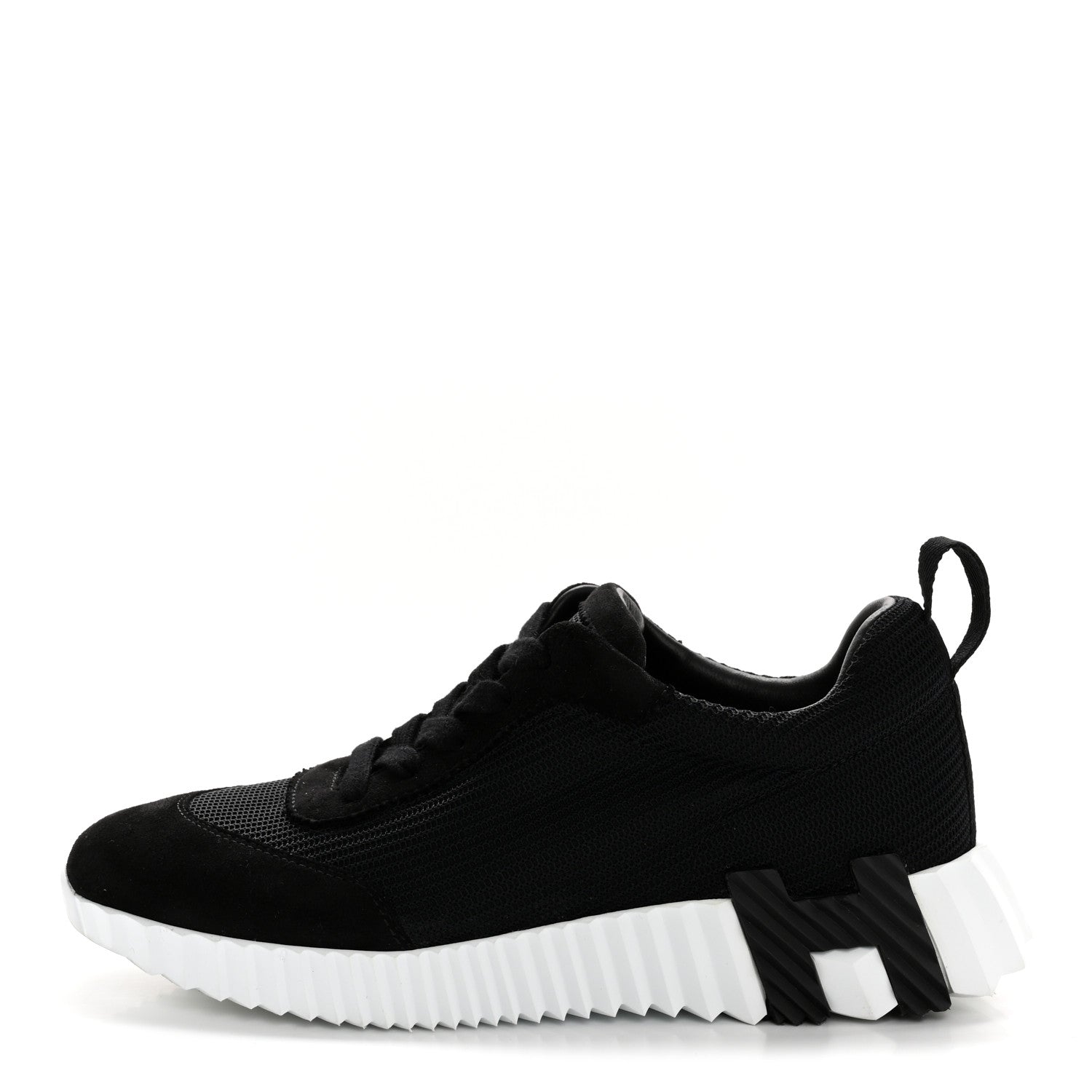 Hermes Air Mesh Suede Goatskin Bouncing Sneakers 36.5 Black 1 of 9
