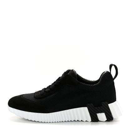 Hermes Air Mesh Suede Goatskin Bouncing Sneakers 36.5 Black 1 of 9