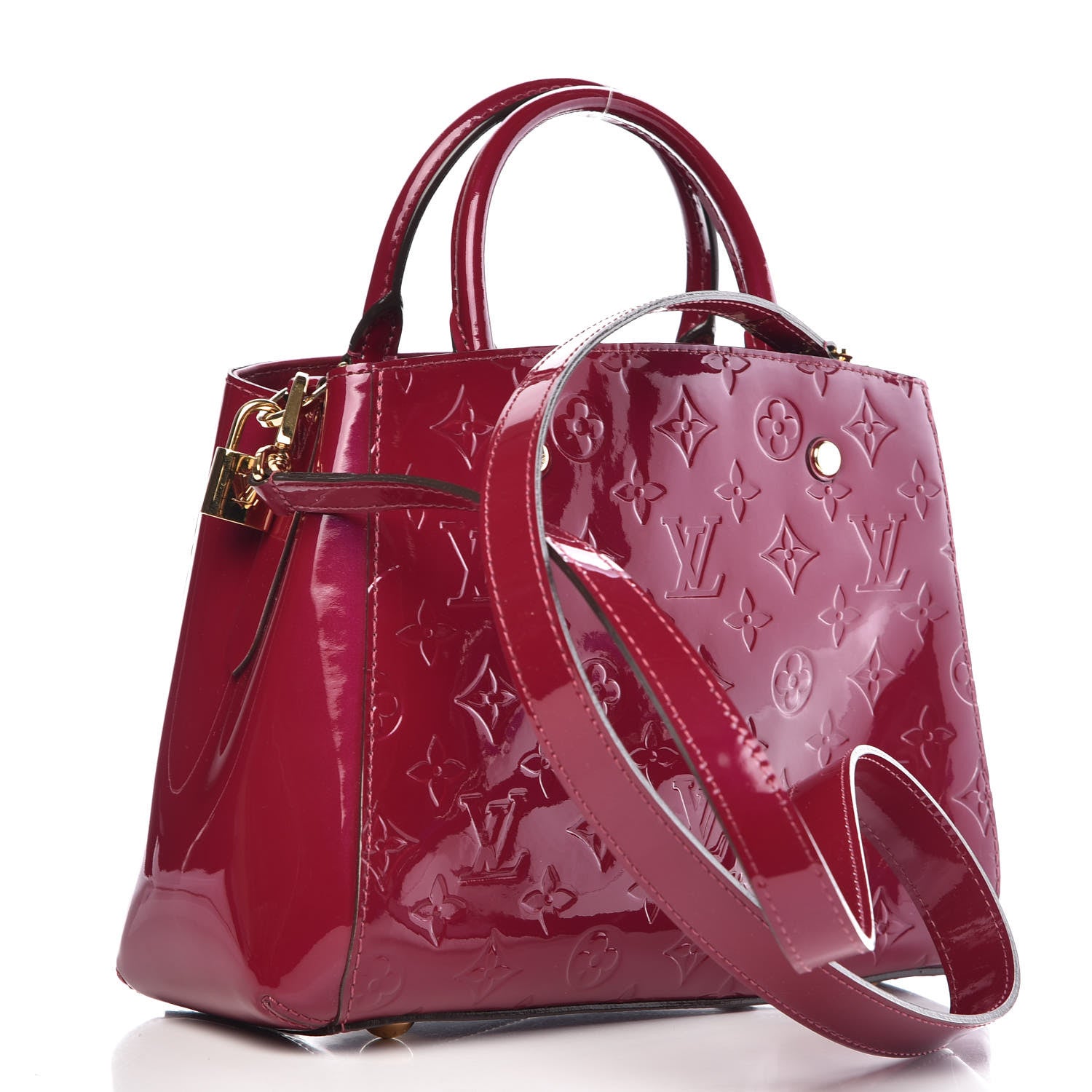 Louis Vuitton Vernis Montaigne BB Magenta 4 of 10