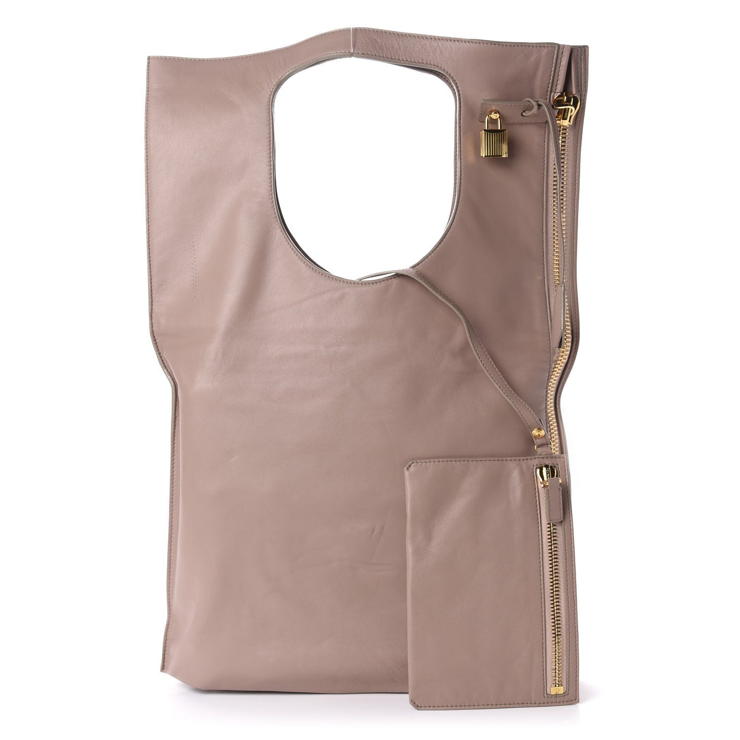 Calfskin Large Alix Padlock Zip Shoulder Bag Blush Nude