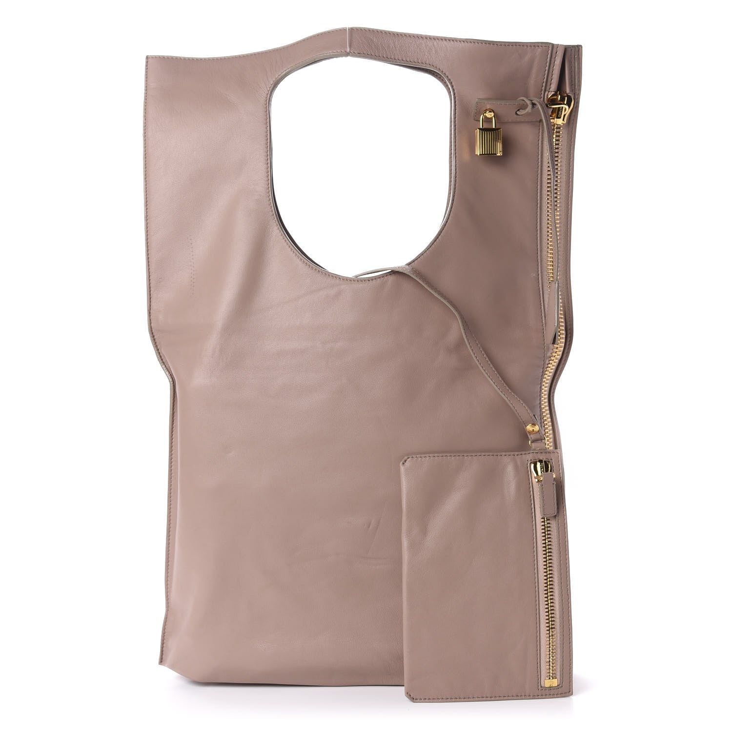 Tom Ford Calfskin Large Alix Padlock Zip Shoulder Bag Blush Nude 3 of 11