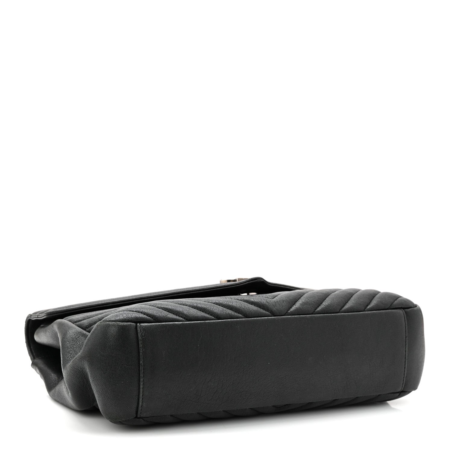 Saint Laurent Sheepskin Matelasse Chevron Monogram Large College Satchel Black 4 of 10