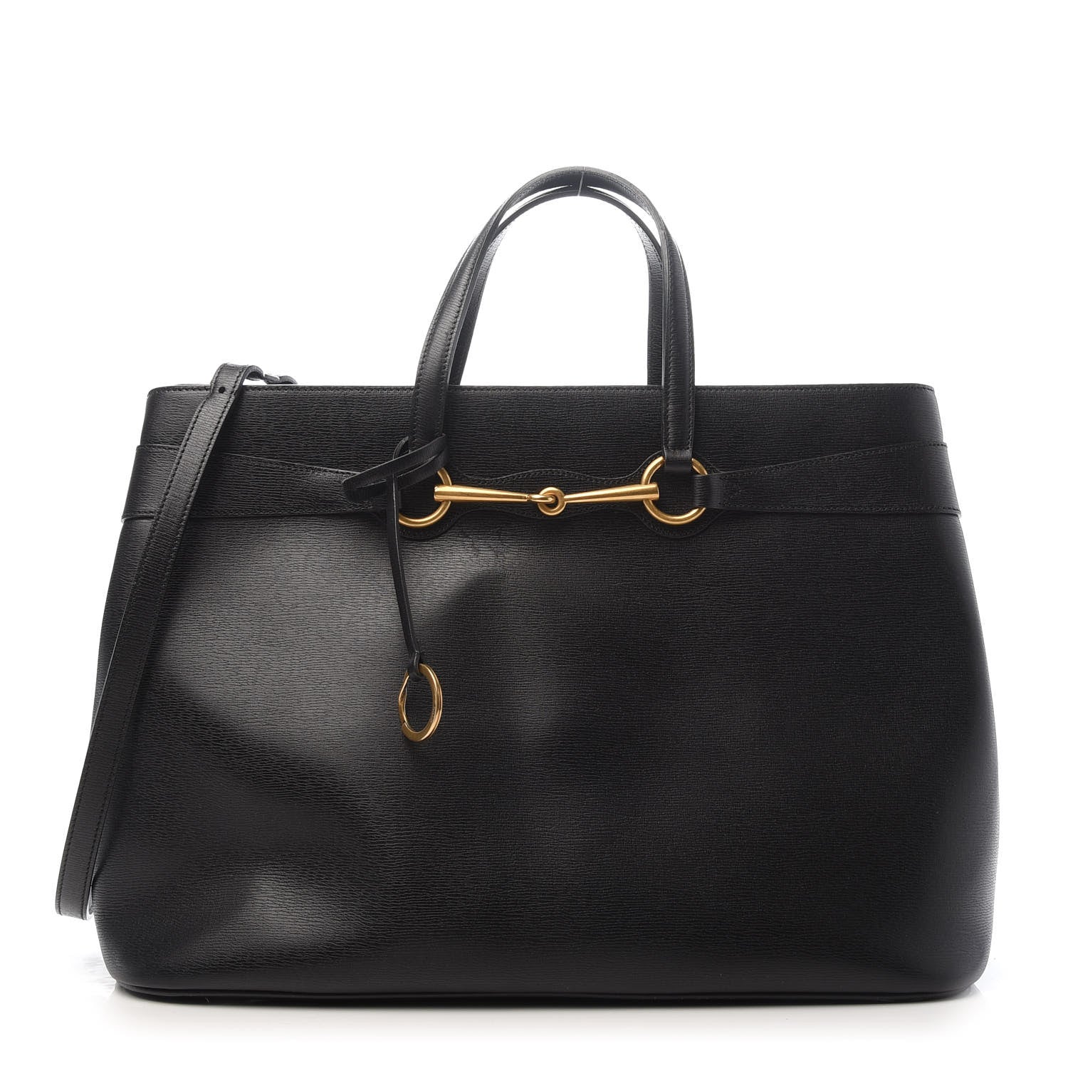 Gucci Textured Calfskin Large Bright Bit Tote Black 1 of 9
