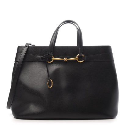 Gucci Textured Calfskin Large Bright Bit Tote Black 1 of 9