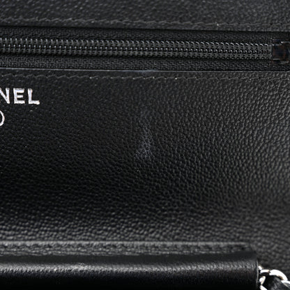 Chanel Grained Calfskin Quilted CC Box Wallet On Chain WOC Black 12 of 12