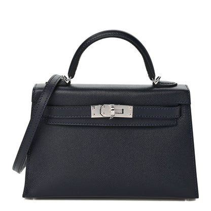 Hermes Madame Calfskin Mini Kelly Sellier 20 Bleu Nuit 1 of 9